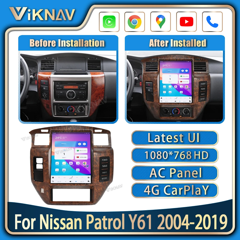 

Auto Stereo GPS Navigation For Nissan Patrol Y61 2004-2019 wireless Carplay Touch Screen Car Radio Multimedia Stereo Player