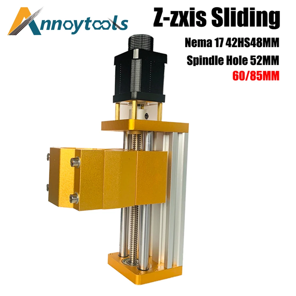 Enlarge CNC 30*18plus Zaxis module support 300W/500W Spindle 52mm Aluminum Z-axis Sliding Table Apply Nema17 42HS48MM Stepper motor