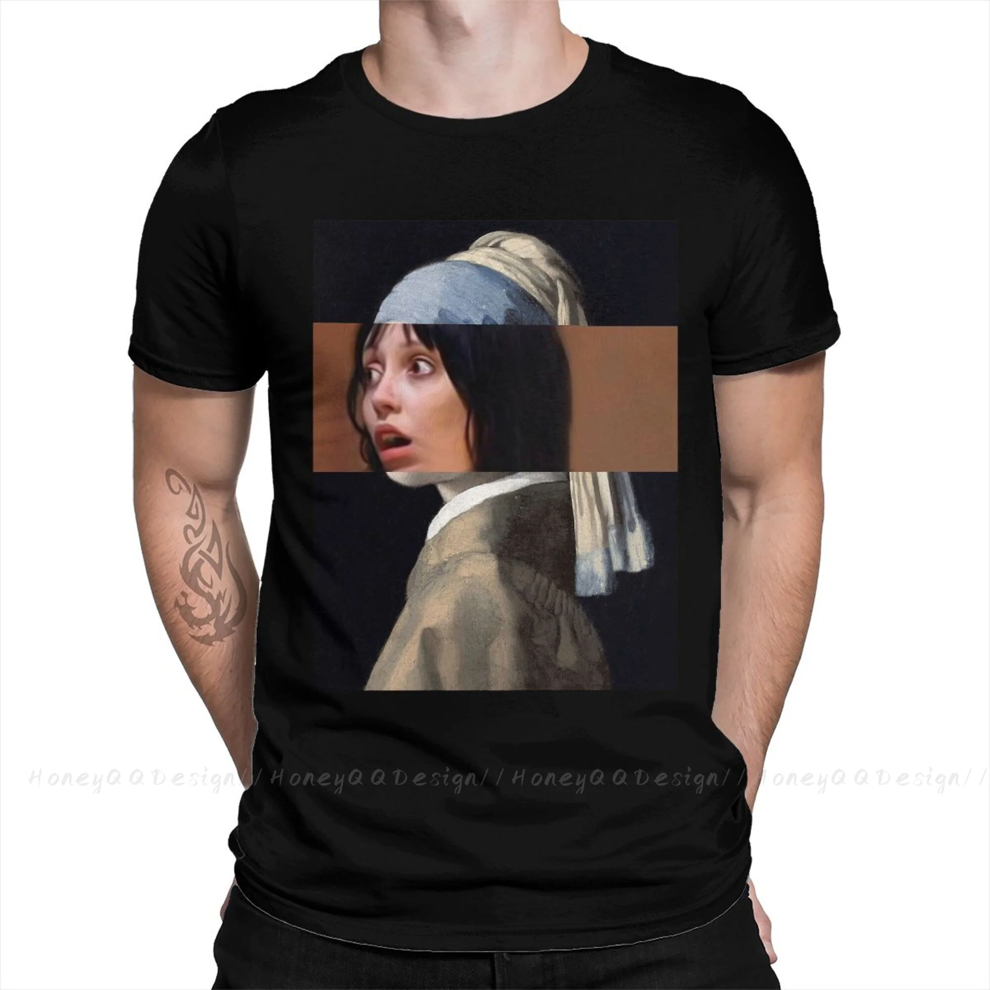 

The Shining Jack Torrance Tshirt Wendy With The Pearl Earring Classic Unique Crewneck Cotton for Men Shirts Flus Size