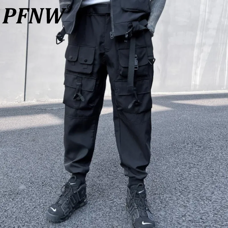 

PFNW Spring Autumn Men's Chic New Overalls Fashion Popular Design Techwear Wearproof Streetwear Outdoor Pencil Trousers 12A8140