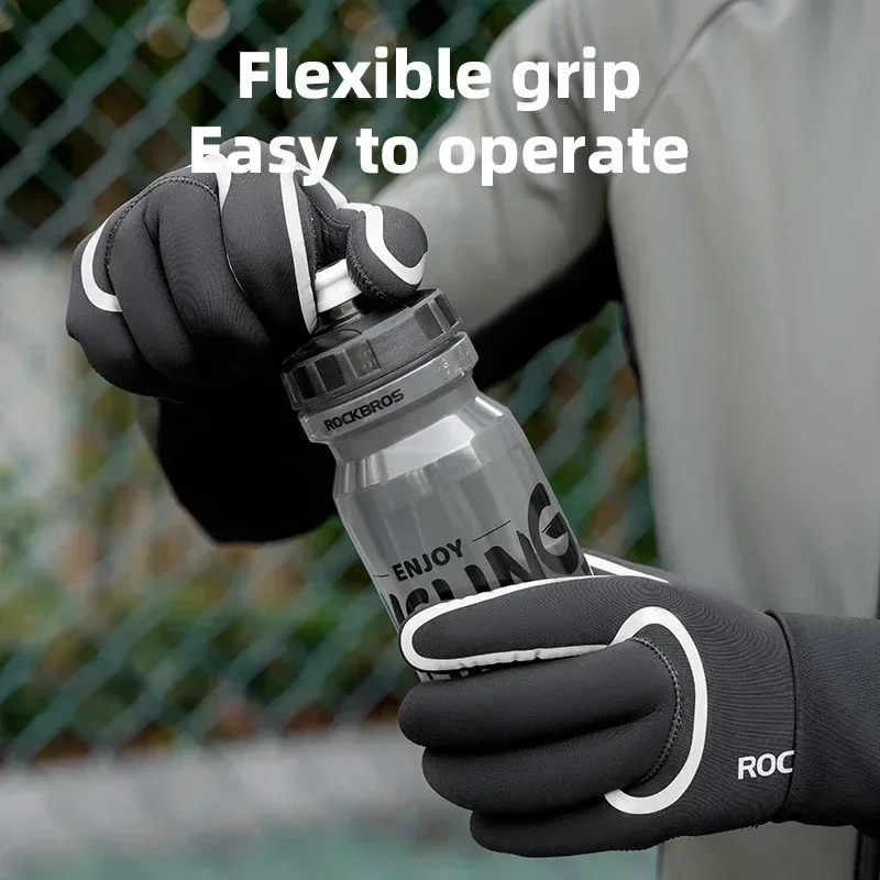 ROCKBROS зимние теплые перчатки ветрозащитные водонепроницаемые велосипедные