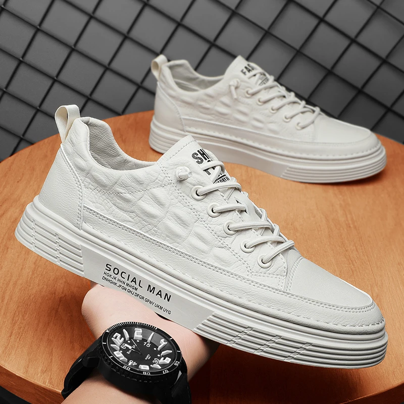 Модные мужские парусиновые туфли из микрофибры всесезонные на плоской подошве