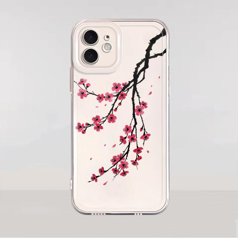 Мягкий чехол для iPhone 17 Pro Max, 11, 13 Pro, 12 Mini, Air, 14 Plus, XR, 17e, XS Max, 16, 15 — Зимний Жасмин (art.: 3920da7a73ccc) - 3920da7a73ccc