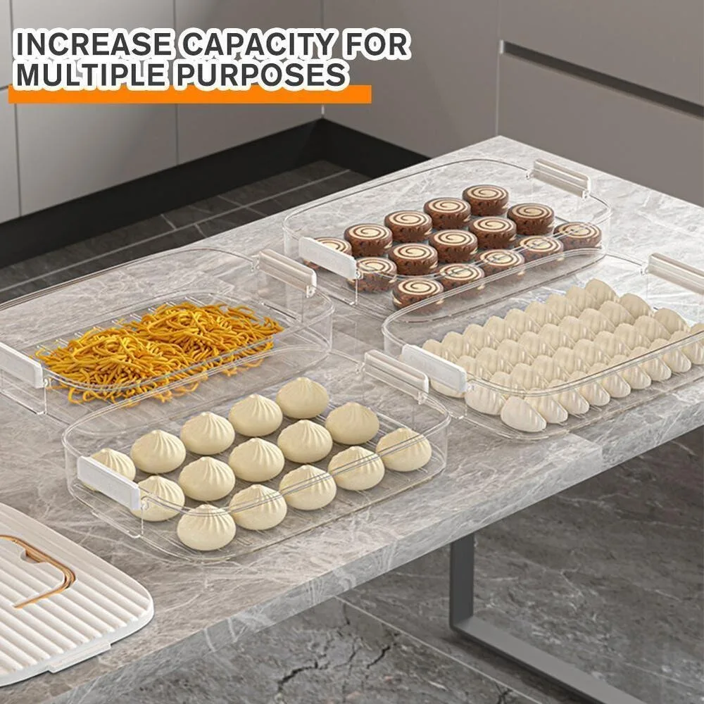 

Multi-Layer Dumpling Box Refrigerator Food Storage Case Kitchen Organizer