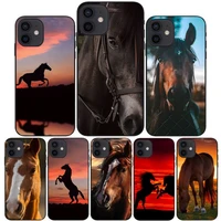 horse animal painting pattern phone case for iphone 13 12 11 pro max mini xs x xr 7 8 6 6s plus se 2020 high quality cover