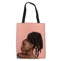 african girl design print fashion shoulder bag beach school teenager shopping bag high quality storage bolso de mano