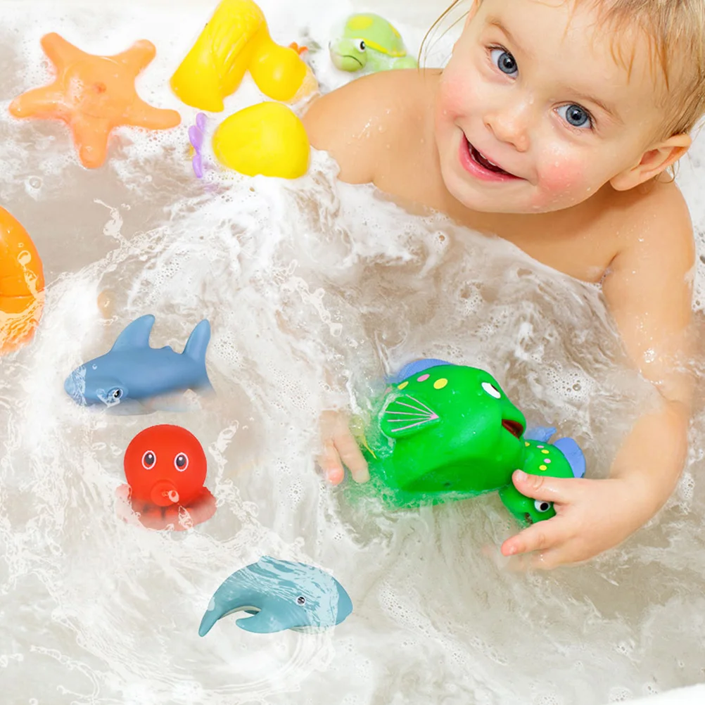 

18 Pcs Bath Toys Children Accessory Interesting Baby Bathtub Portable Dinosaur Adorable Shower Squeeze Toddlers Compact