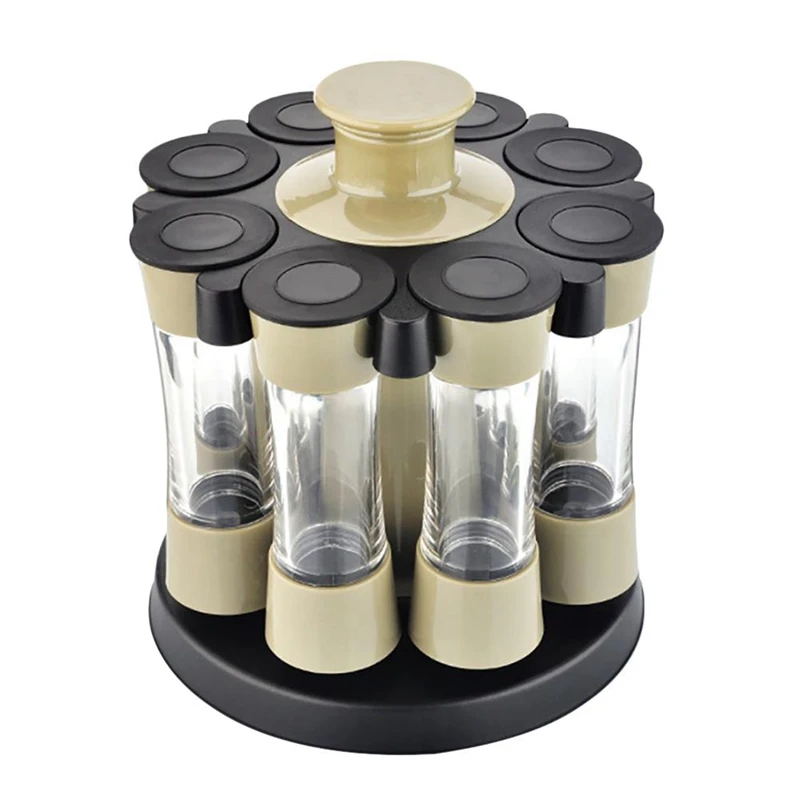 

Eight Slots Rotating Cruet Condiment Spice Rack Seasoning Jar For Pepper Bottle Salt Shaker Tank Kitchen Stand Organizer