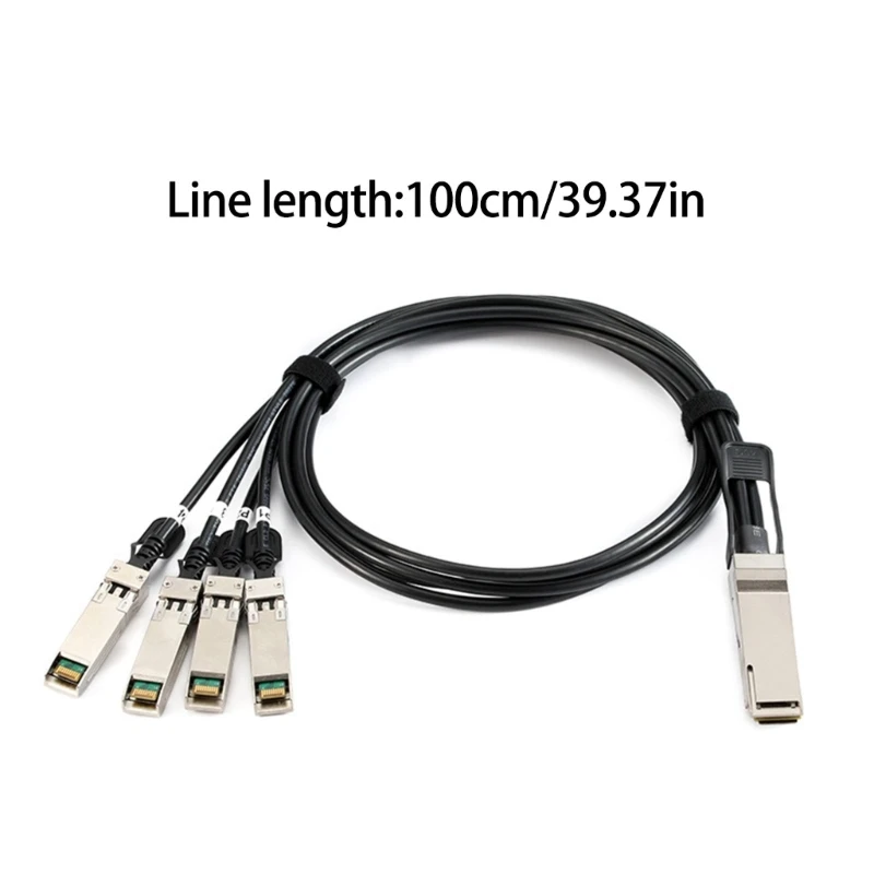 Сетевой кабель длиной от 1 метра QSFP+ до 4SFP+ для эффективного объединения данных.