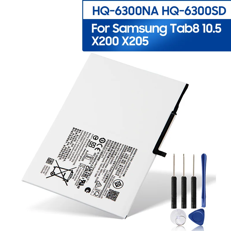 

Replacement Battery HQ-6300NA HQ-6300SD 7040mAh For Samsung Galaxy Tab8 10.5 X200 X205 Replacement Tablet Battery