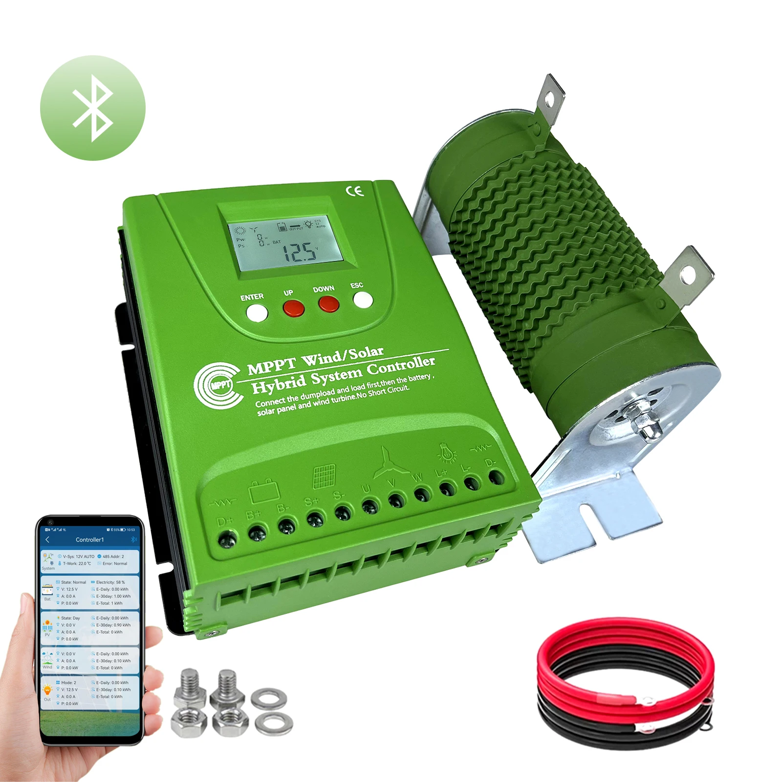 1000 Вт 2000 Вт 2800 Вт MPPT Гибридный ветровой Солнечный усилитель заряда WIFI контроллер для литиевой свинцово-кислотной батареи Lifepo4 12 В 24 в 48 в