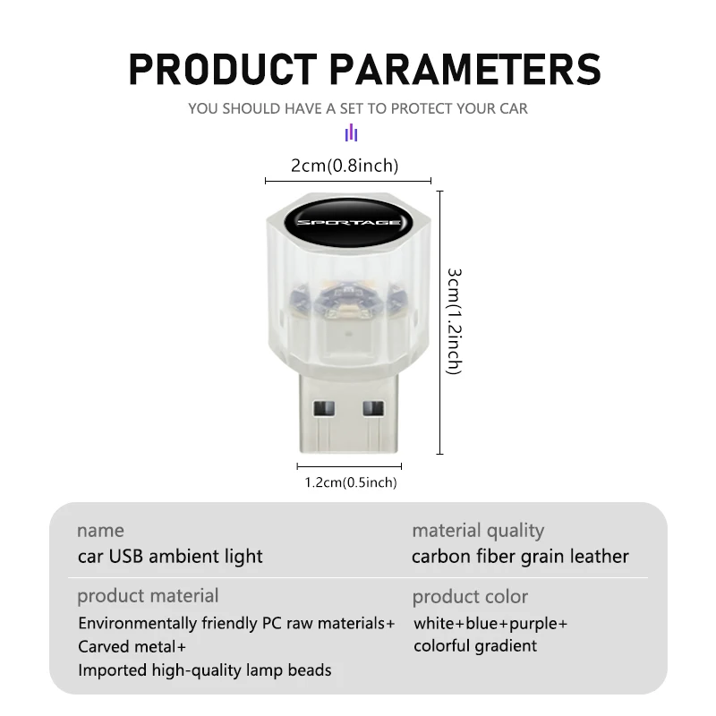 Автомобильный мини-USB светодиодный портативный светильник Plug Play окружающий