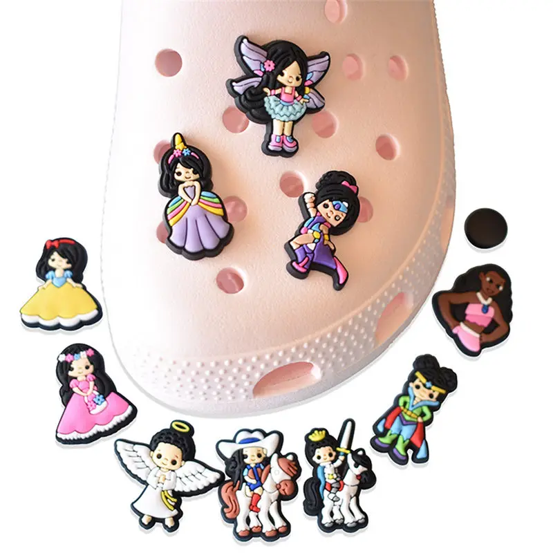 

1 шт. Симпатичные Подвески принцессы, Кроксы, подвески для обуви, аксессуары, украшение для обуви из ПВХ, дизайнерские украшения для детской, ...