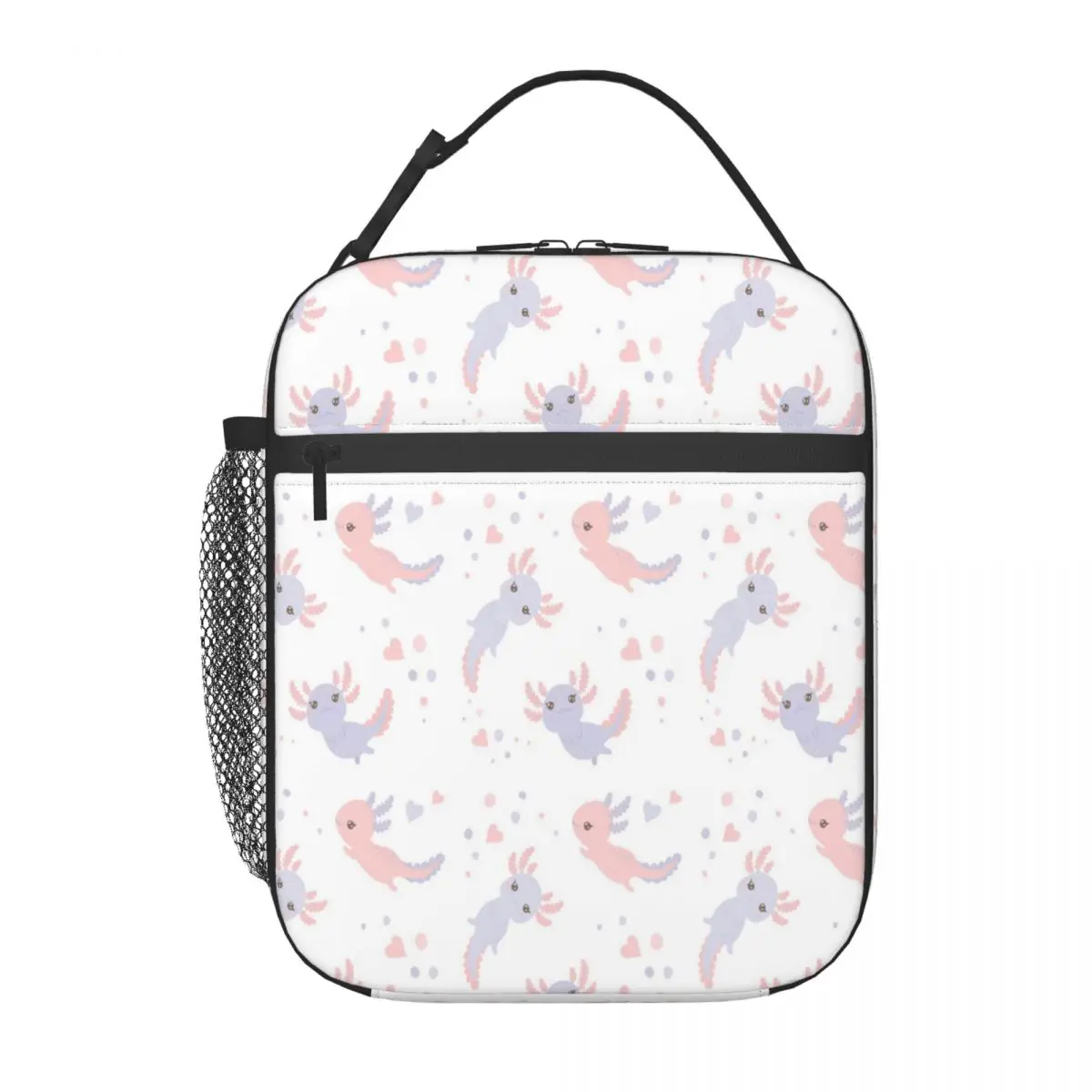 

Insulated Lunch Box Leak-proof Cooler Bag Axolotl Seamless Pattern Lunch Tote 11 Cans Wine Bag Cooler Box