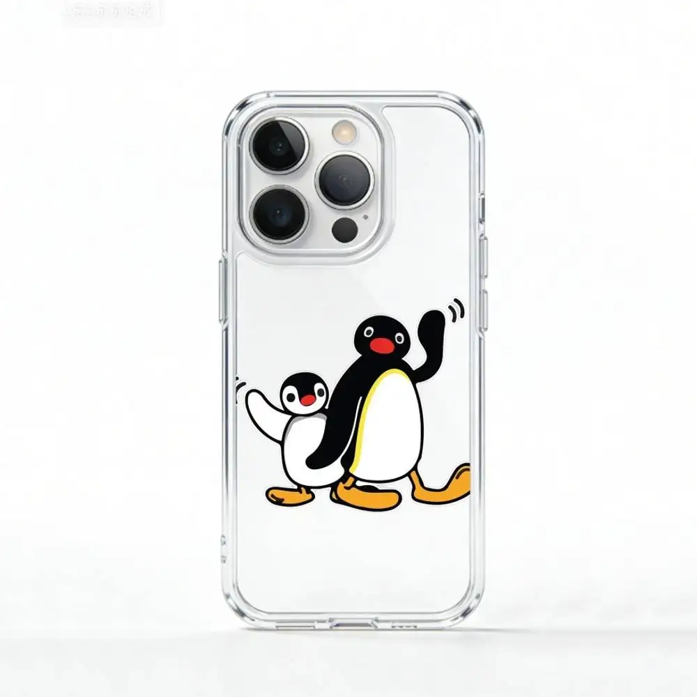 Фото Милый чехол C-Cute Kawaii P-Penguin для iPhone 17 16 15 14 13 12 11 Mini Pro Max Plus, прозрачная накладка №4