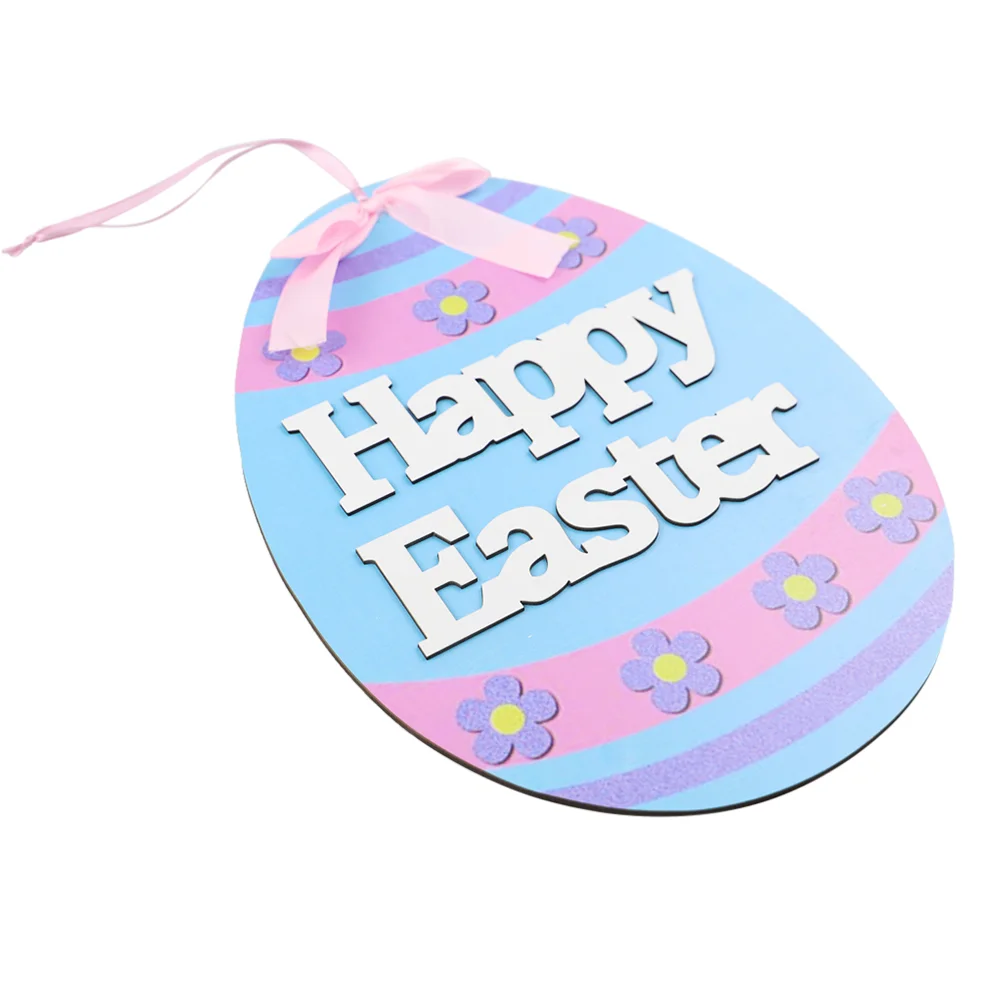 

Wood Easter Hanging Decor Colorful Easter Egg Pendant for Party Decoration