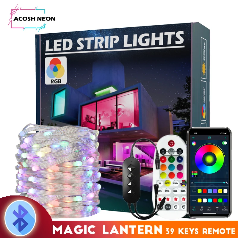 

20M 200 LED Led Lights Fairy Lights Festoon with 29 Keys Remote Control Bluetooth LED String for Indoor Outdoor Christmas