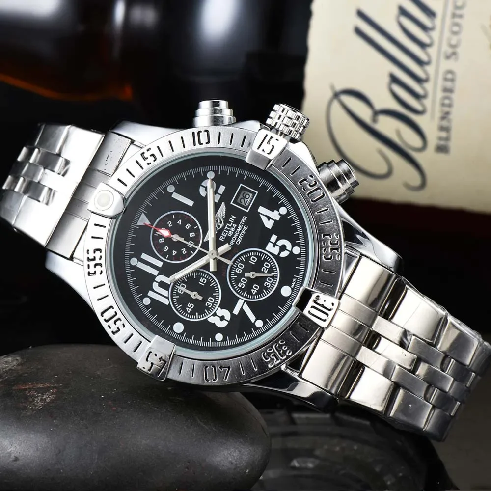 

Breitling-Reloj de pulsera automático para hombre, cronógrafo deportivo de negocios, resistente al agua, de lujo,de alta calidad