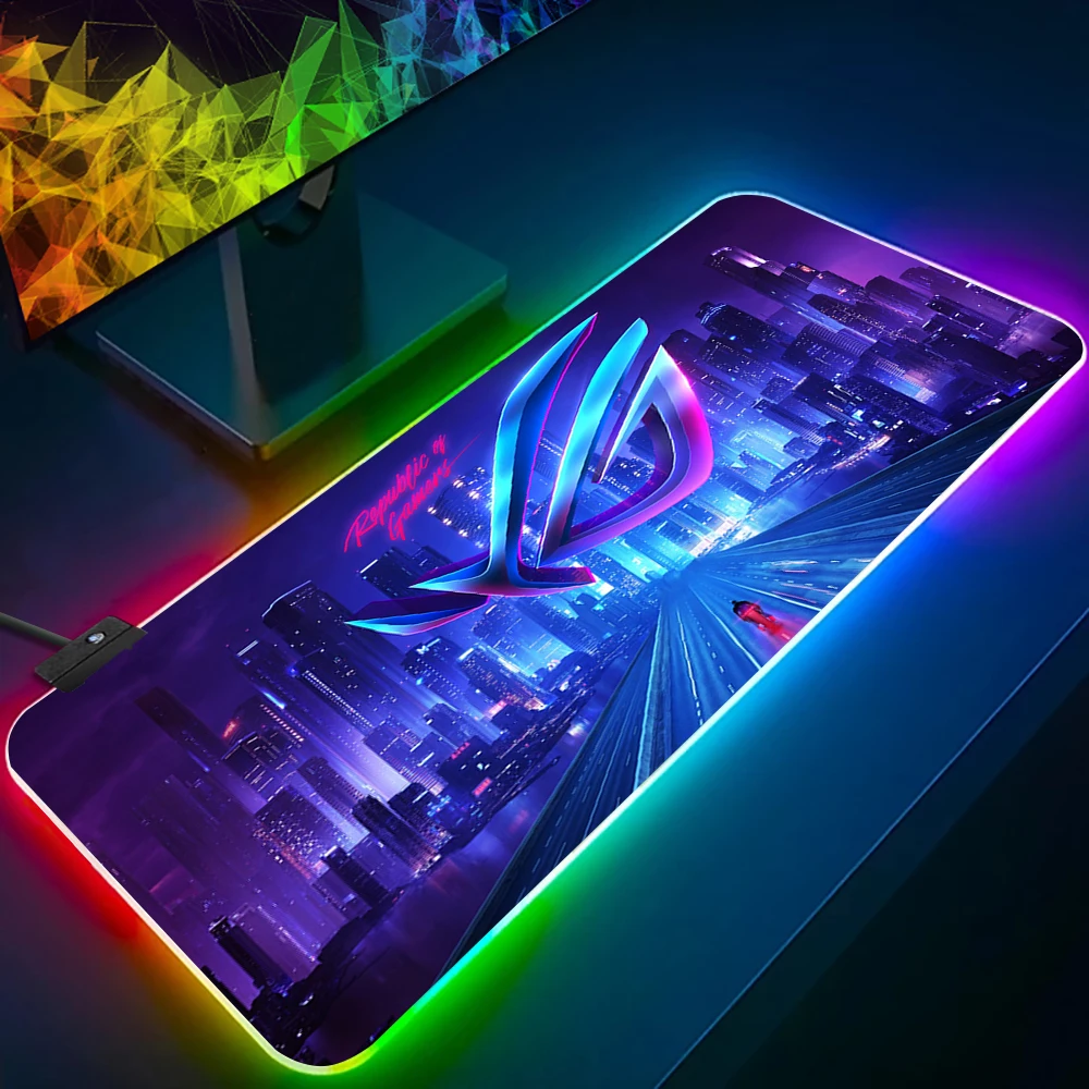 

ASUS ROG RGB Pc Gamer Keyboard Mouse Pad Mousepad LED Glowing Mouse Mats Rubber Gaming Computer Mausepad