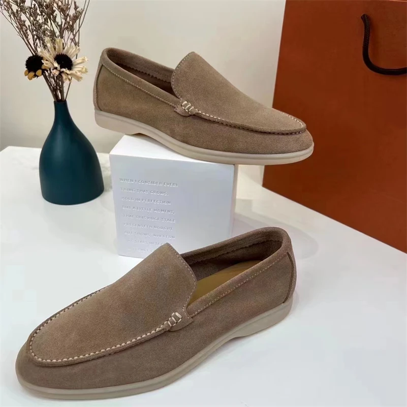 Men's Loafers Spring Autumn Fashion Simple Comfortable Foot Loafers High Quality Cattle Velvet Fabric Casual Men's Flat Shoes