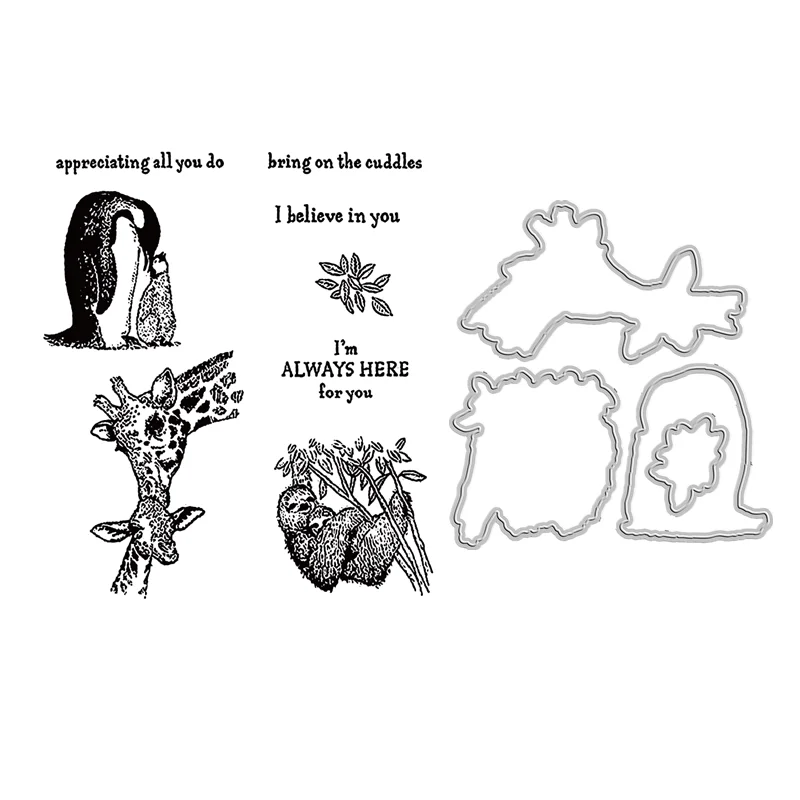 

Koala Penguin Giraffe 2023-2024 Annual Catalog Cutting Dies Clear Stamp Scrapbooking Frame Card Craft