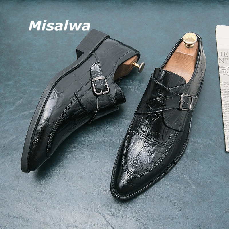

Misalwa Plus Size 47 48 Buckle Strap Men Oxford Dress Shoes Pointed Toe Commuter Business Men Formal Suit Shoes Dropshipping