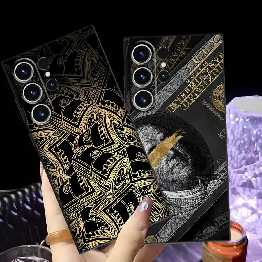 Фото Чехол Dollar Money для Samsung Galaxy A32 A23 A53 A41 A22 A52 A24 A55 A26 A72 A25 A71 A36 A51 A73 A35 Черный мягкий чехол для телефона №1