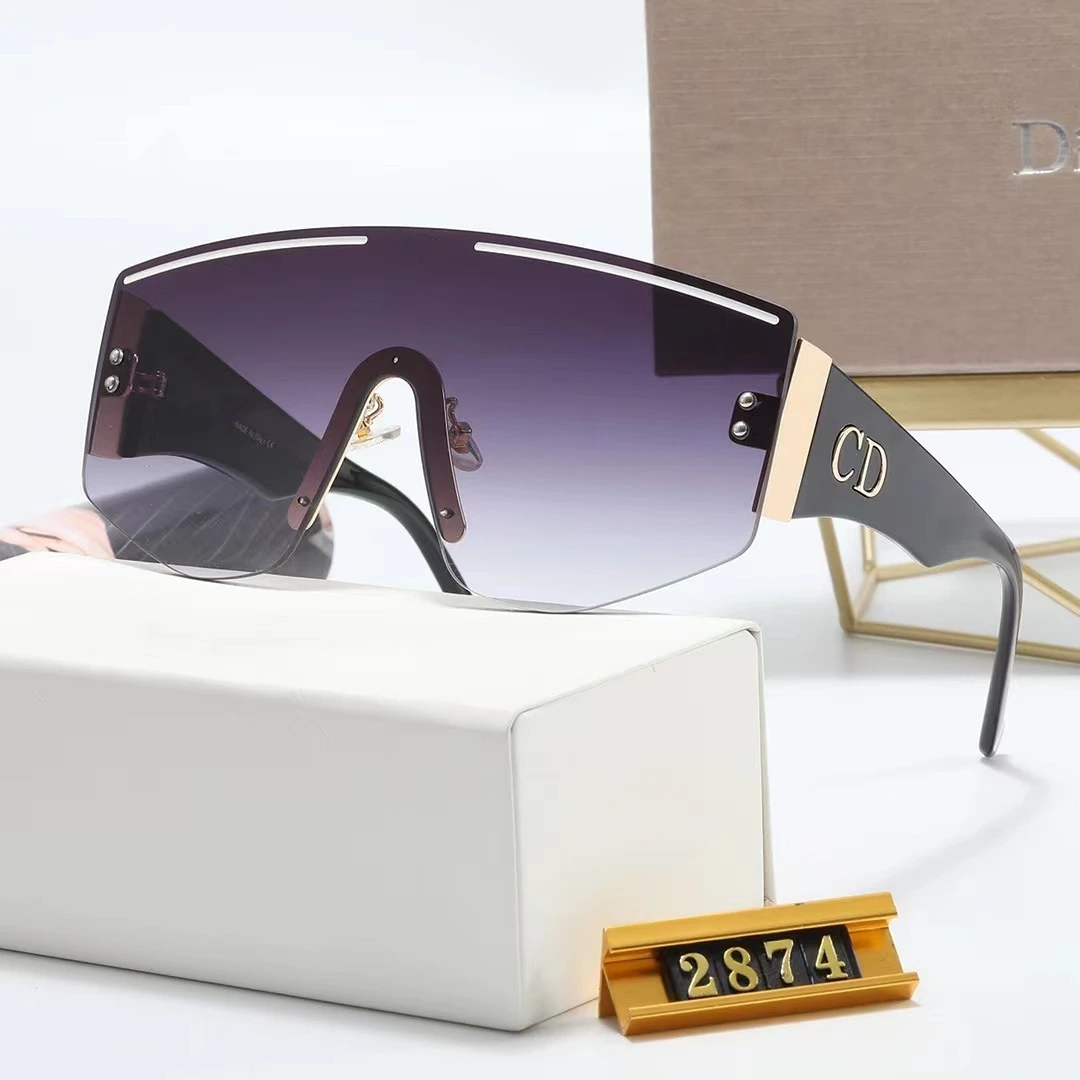 

Солнцезащитные очки женские без оправы, брендовые металлические, с градиентными линзами, с коричневыми и черными линзами, летние аксессуар...