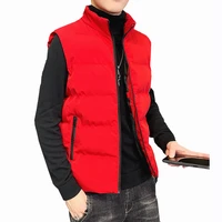 2022 new winter mens stand up collar vest version of the self cultivation trend wild thick warm sleeveless cotton coat kjk