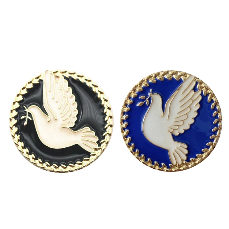 

F42F Fashion Peace Doves Design Lapel Pin Pigeons Shape Punk Brooch Pins for Ornament