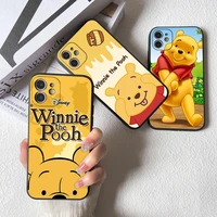 cute pooh bear tigger for apple iphone 13 mini 12 11 pro max x xs xr 7 8 6 6s plus se 2020 soft tpu silicone black phone case