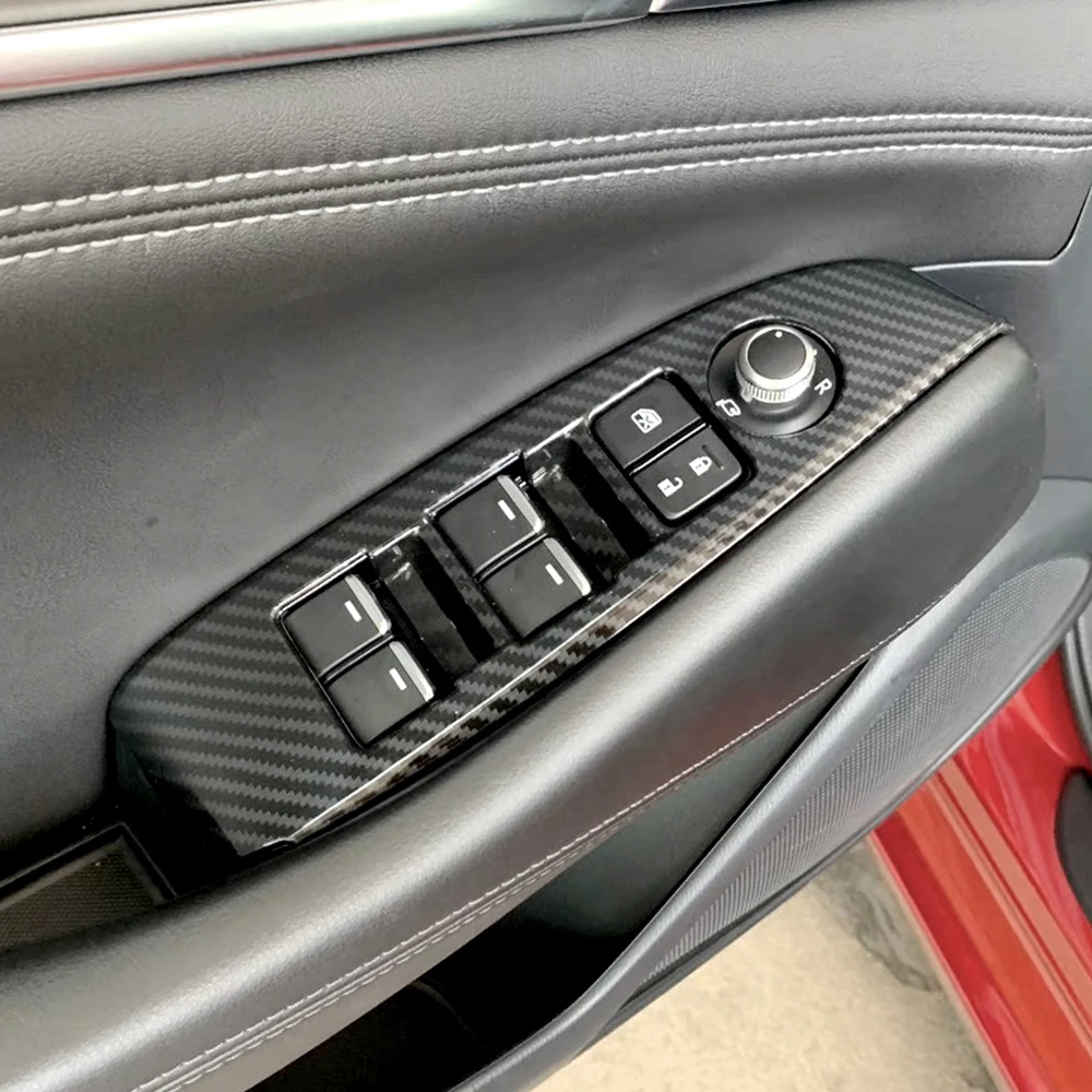 

Аксессуары для 2018-2022 Mazda6 оконный переключатель рамка отделка углеродное волокно с принтом