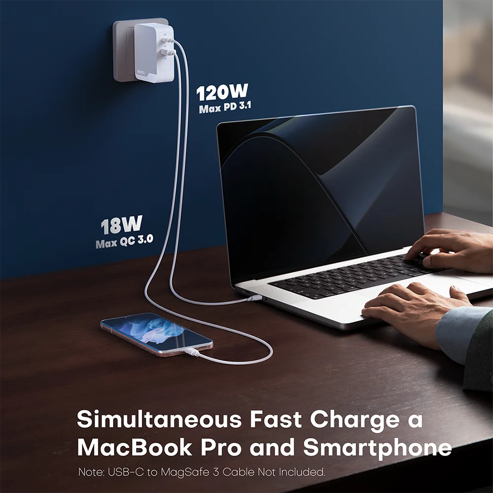 KOVOL 140W GaN3 Quick Charger 120W Type C 100W PPS USB PD 3.1 Charger Fast Charging Charger for MacBook Pro iPhone 13 Samsung
