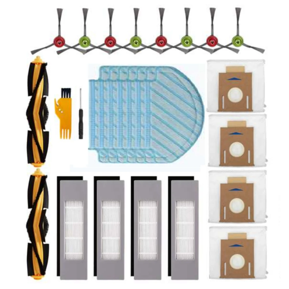 

27Pcs Parts for Ecovacs DEEBOT OZMO T8 AIVI T8 Max T9 T8 Series N8 Pro N8 Pro+ Main Side Brush Filter Mop Cloth Dust Bag