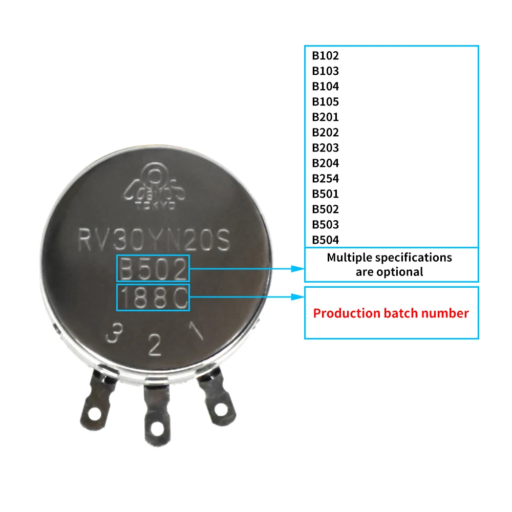 RV30YN20S B102 B202 B502 B103 B204 B503 B104 B105 1K 5K 20K 10K 100K 1M RV30YN однооборотный поворотный углеродный