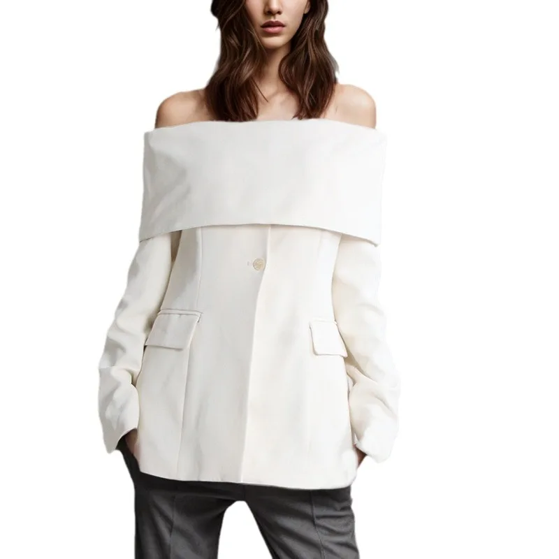 Женский пиджак на пуговицах однотонный костюм с длинным рукавом и