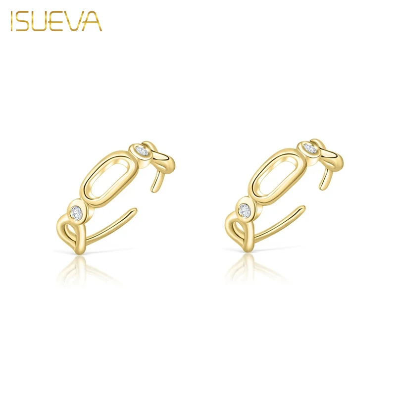 

ISUEVA Gold Plated Clip Earrings for Women Exquisite Zircon Hollow-out Fake Piercing Ear Cuffs Earrings 2023 Jewelry Accessories