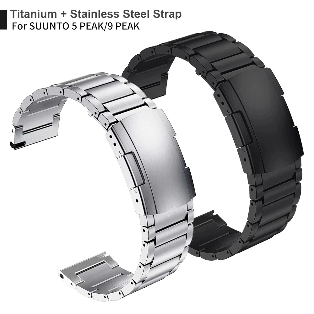 

22mm Titanium Strap For SUUNTO 9 PEAK Band for SUUNTO 5 PEAK Strap Metal Steel Clasp Bracelet Replacement Watchbands