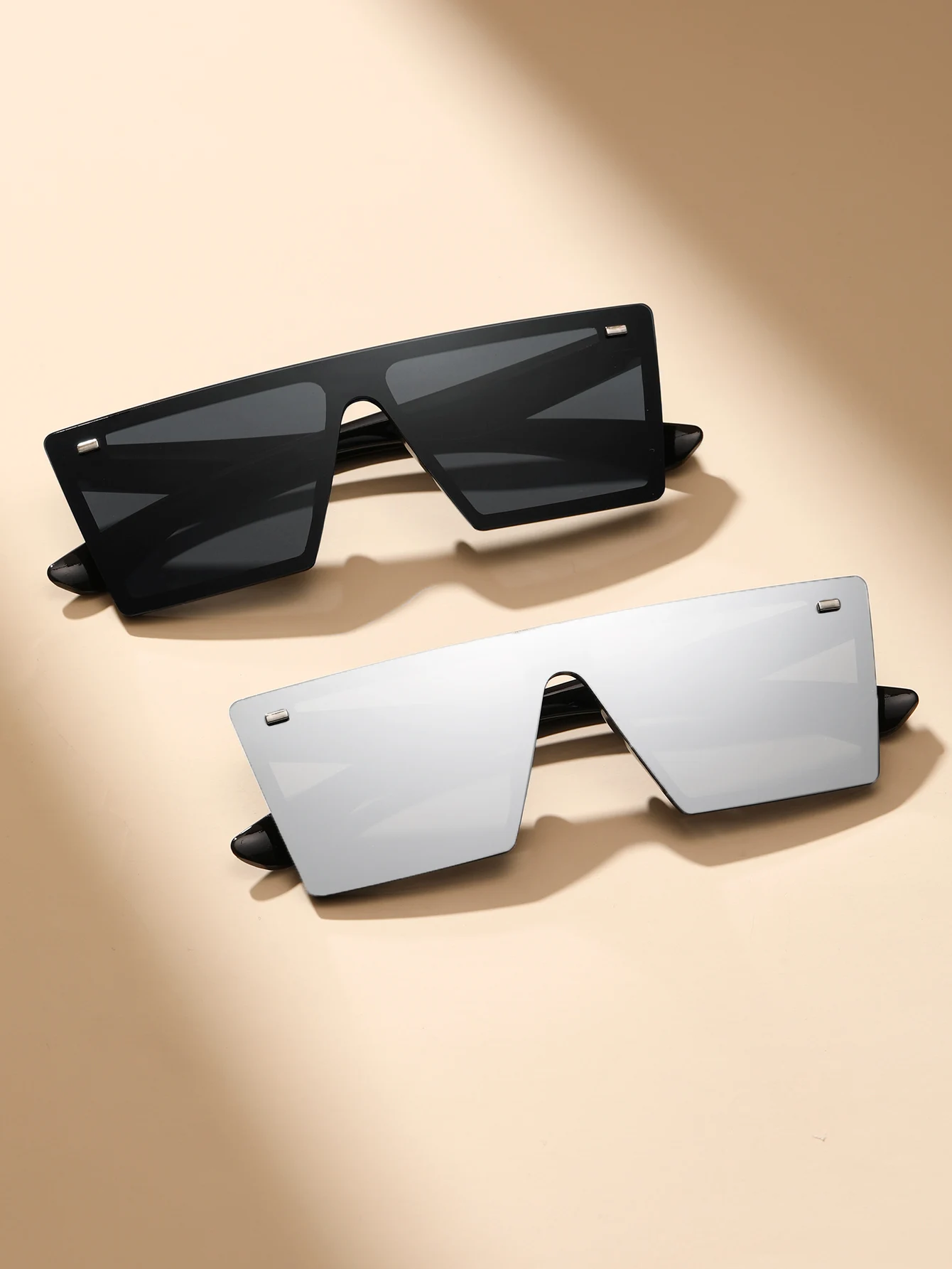 ЛЬ 2 шт. унисекс пластиковые модные солнцезащитные очки с геометрическим