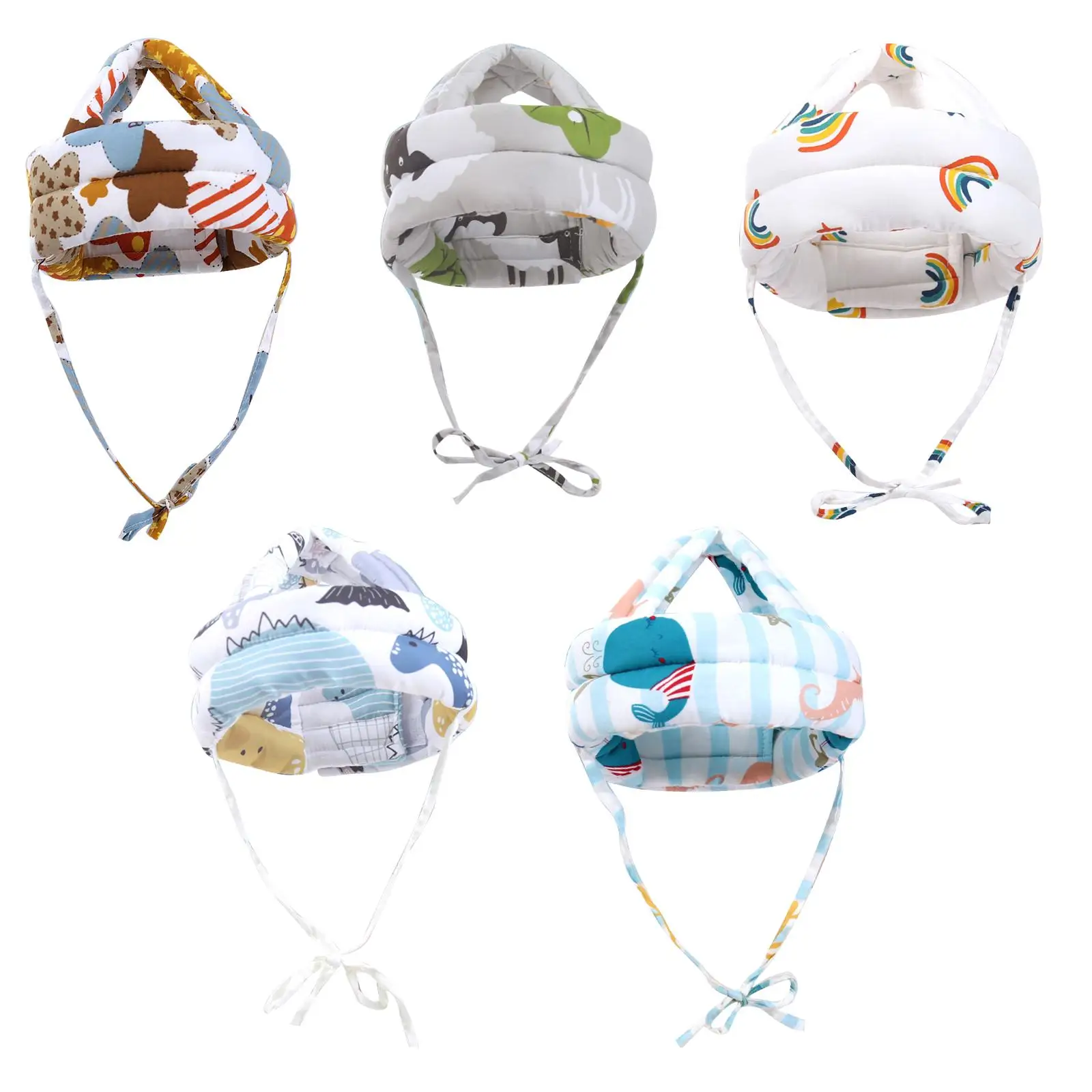 

Cute Toddler Head Protection Hat Adjustable Soft for Toddler Infant Crawling