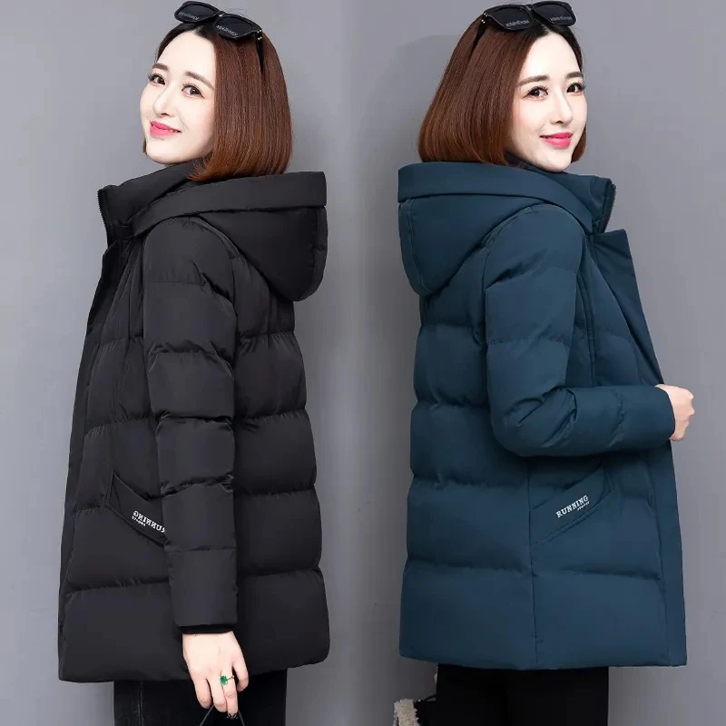 Winter Warm Oversized 4xl Parkas Women Zip Up Design Detachable Hooded Jacket Loose Stand Collar Coat Fashion Streetwear Outwear