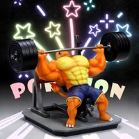 cute muscle animal sculpture fitness cartoon character exercise statue decoration figure home decor for children holiday gifts