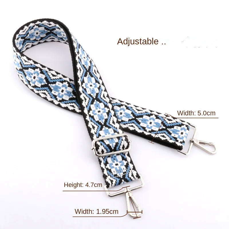 .bag shoulder strap 5cm wide diamond jacquard bag with colorful straps adjustable handbag shoulder strap women DIY handbag