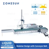 zonesun automatic filling machine liquid perfume bottle water oil juice single head filler with conveyor belt