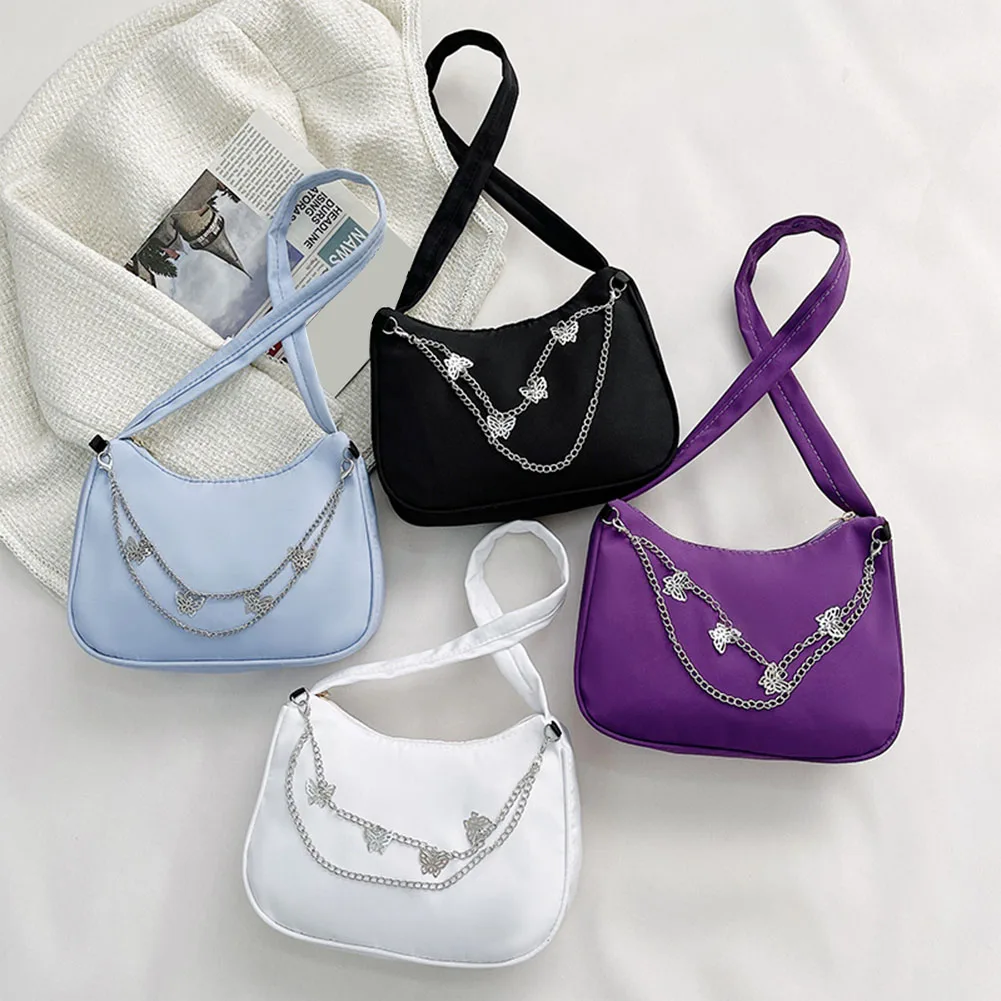 

Women's Bag Fashion Pure Color Butterfly Chain Shoulder Underarm Bag Casual Wild Ladies Small Handbags Purse Handbag Tote Bag