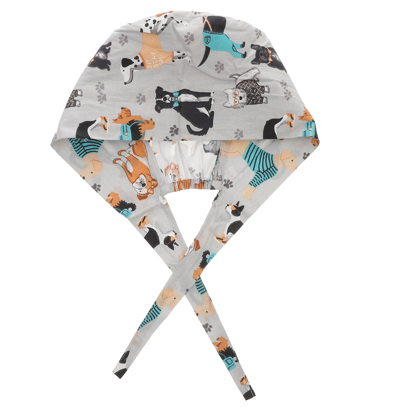 

Cartoon Printed Cap Cotton Bouffant Turban Cap Surgery Hat for Men