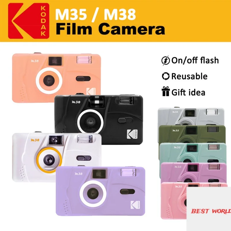 

KODAK Vintage Retro M35 / M38 35mm Reusable Film Camera Sky Blue/ Yellow / Mint Green / Pink / Red / Grapefruit / Lavender Color