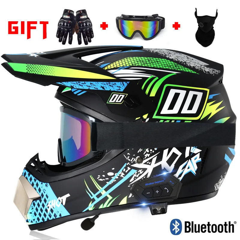 Профессиональный шлем для мотокросса с bluetooth гоночного Helme3 бесплатный подарок