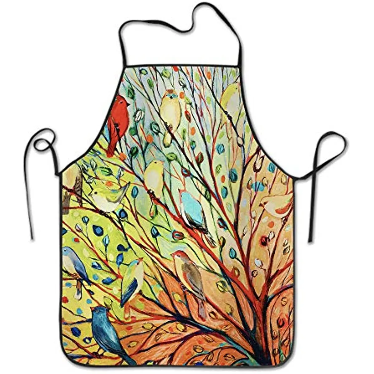 

Colorful Bird Apron Colored Trees Anti-oil Polyester Apron Cute Animal Color Tree Waterproof Bib Art Animals Birds