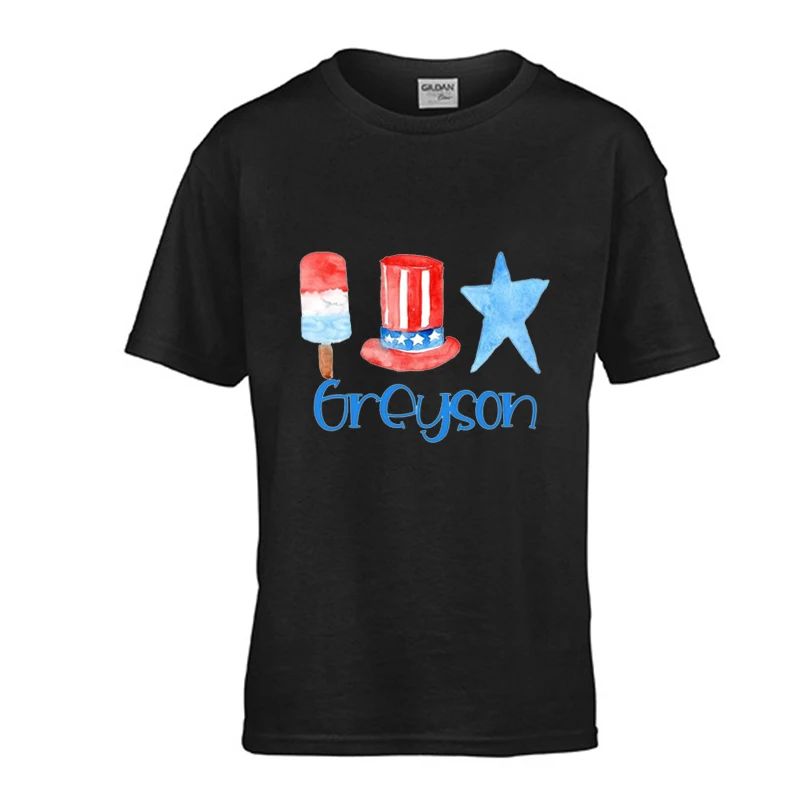 

Personalized Fourth of July Kids Shirt Cute Patriotic Name Toddler Shirts Personalized Custom Name Toddler Shirt Cotton Tops